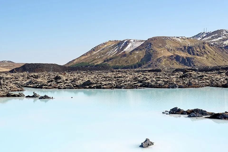 The Blue Lagoon lava field below Þorbjörn
