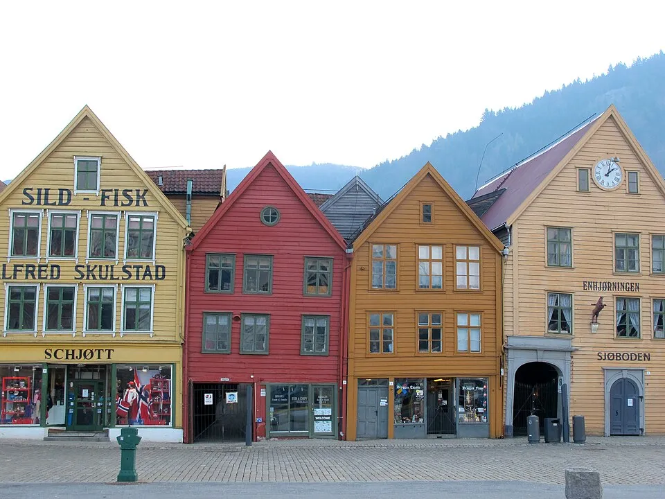 The colorful Hanseatic row at Bryggen, Bergen
