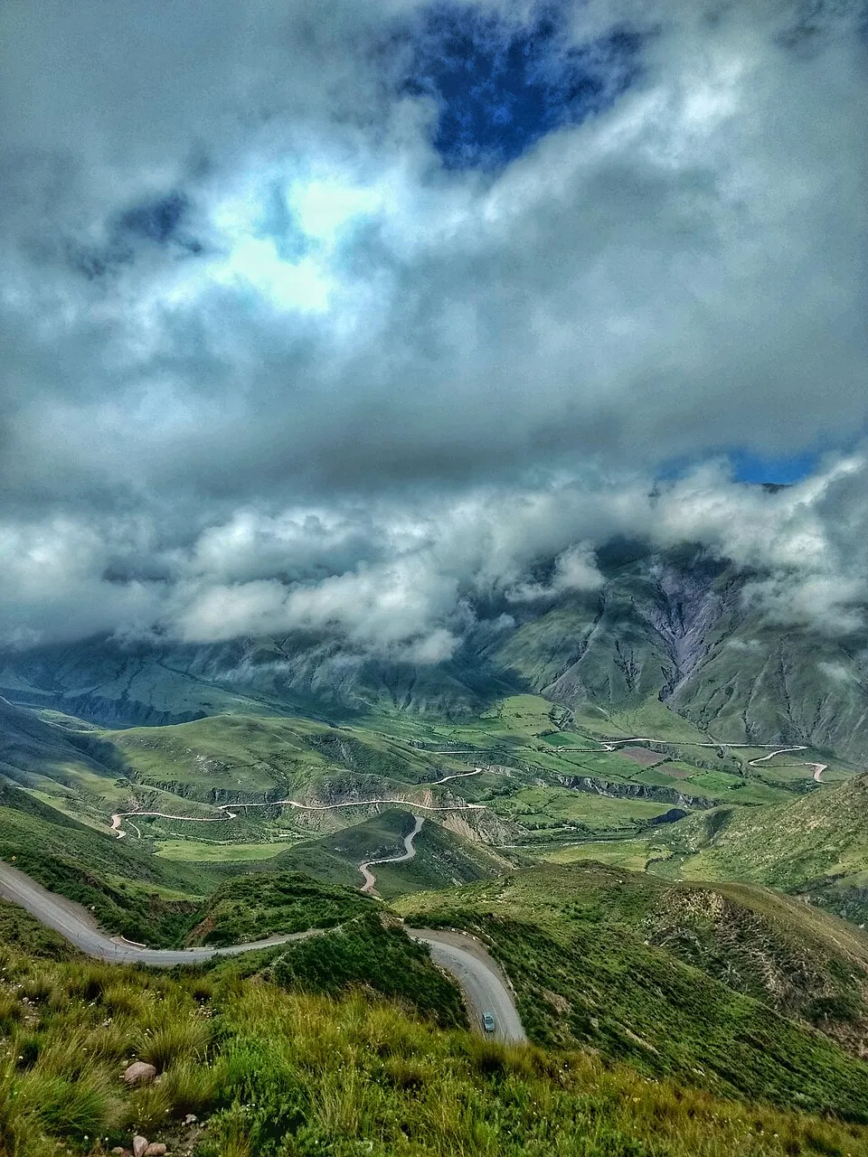 Looking down the Cuesta del Obispo switchbacks