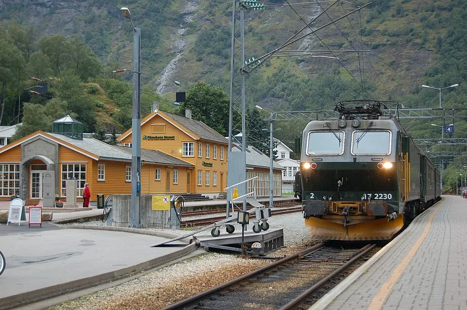 The Flåm Railway in its mountain landscape