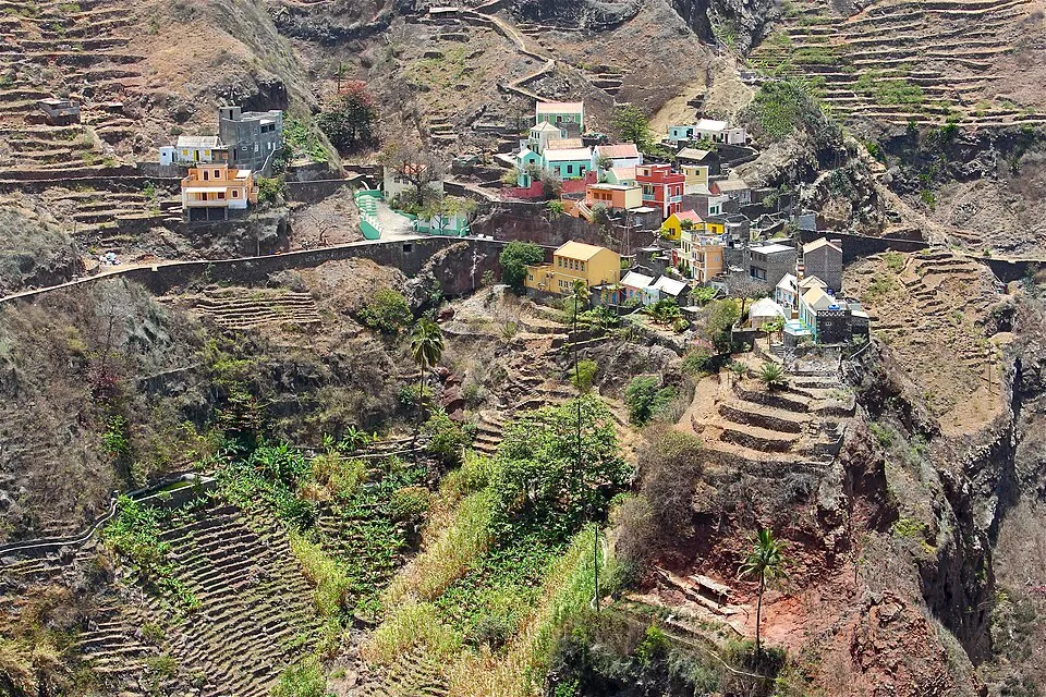 Fontainhas on its ridge above the terraces