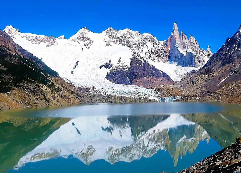 Cerro Torre reflected in Laguna Torre