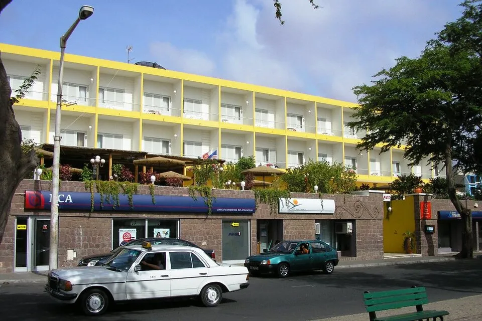 The Porto Grande hotel facade, Mindelo