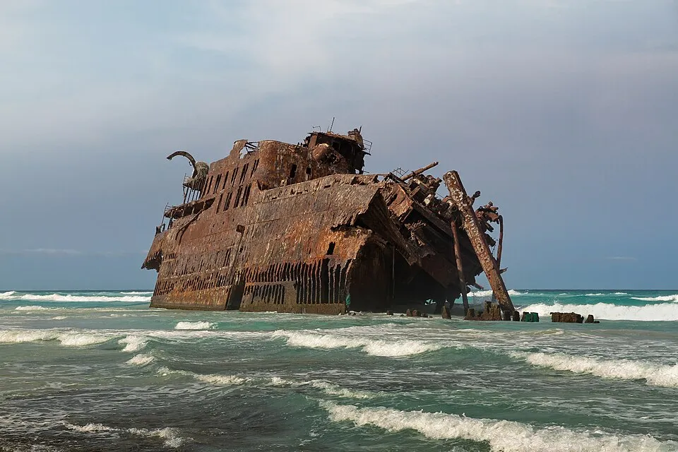 The wreck of the Cabo Santa Maria