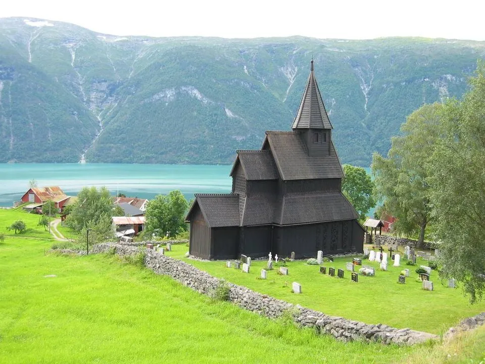 The church above the Lustrafjord